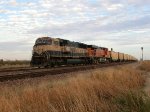 BNSF 9807  13Nov2011  Rear end of a SB Coal Run leaving EAST HERMAN